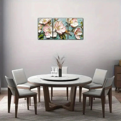 3pcs Abstract Style Art Wall Decor Floral Metal Print Ready to Hang Art - Bella Home Decor