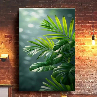 Tropical Leaf Lush Green Foliage Metal Print Ready to Hang