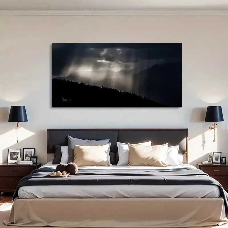 Serene Mountain Landscape Wall Art Canvas Office Home Room Framed 120x60cm
