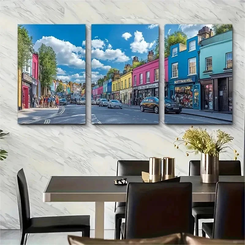 3pcs Featuring Portobello Road Perfect Wall Art Set Canvas Framed 50x70cm - High Quality Print 100% Australian Made Wall Canvas Ready to Hang