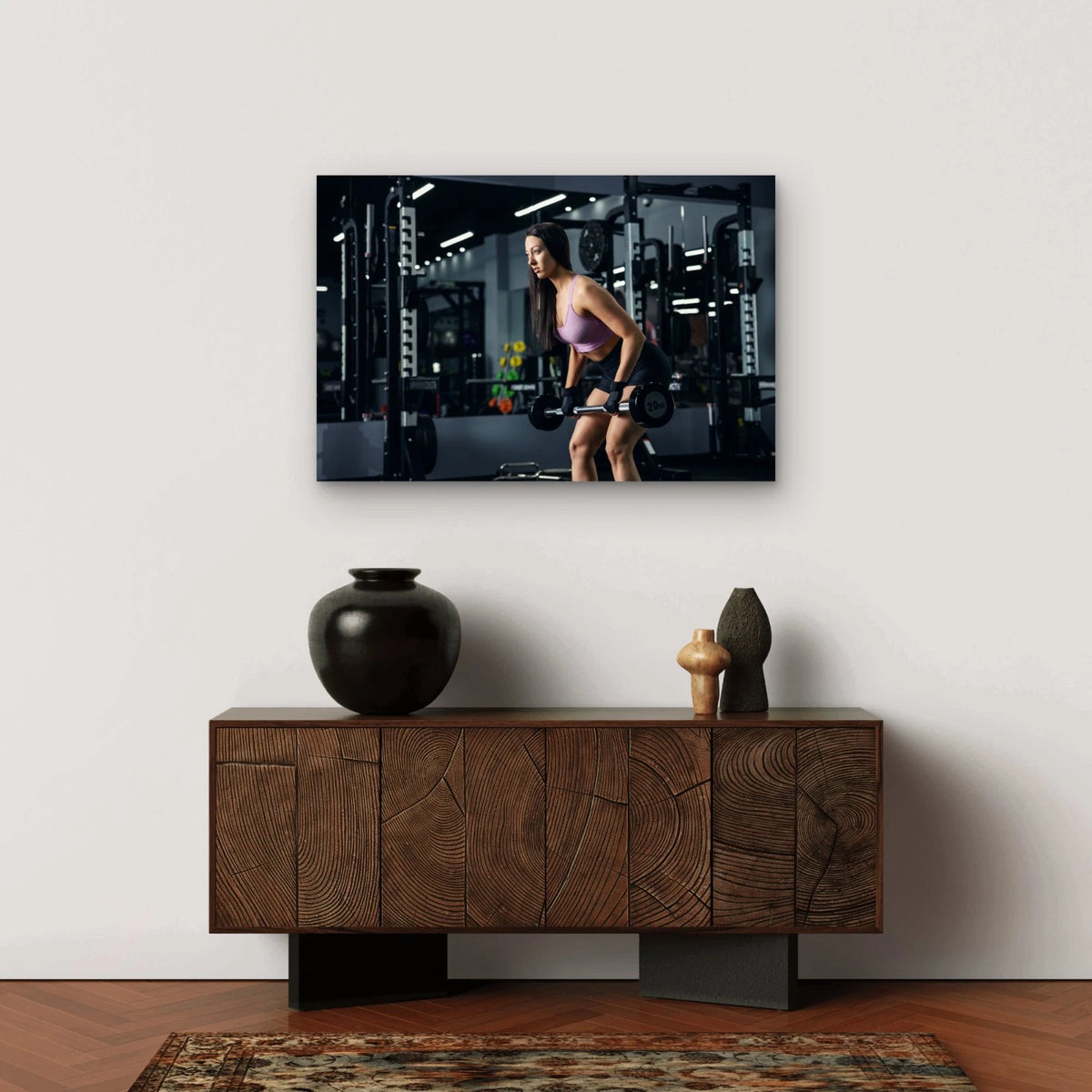 Barbell Row and Strength Training 5mm thick Plastic Poster Ready to Hang 90x60cm