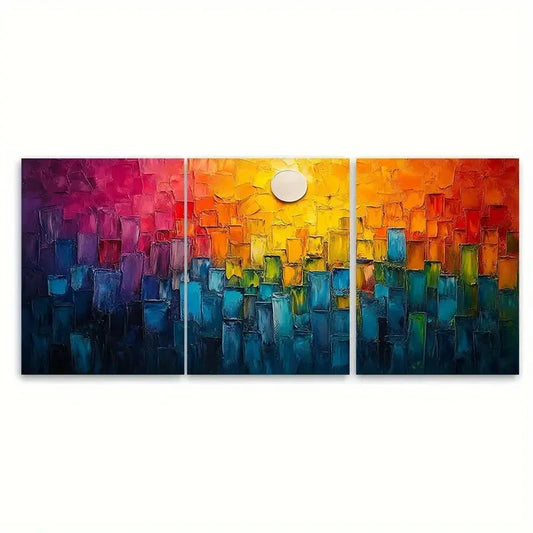 3pcs 3D Textured Abstract Modern Painting Wall Art Set Canvas Framed 50x70cm - High Quality Print 100% Australian Made Wall Canvas Ready to Hang