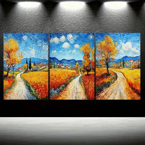 3pcs Beautiful Countryside Farmland Scenery Wall Art Set Canvas Unframed - High Quality Print 100% Australian Made Wall Canvas - Bella Home Decor