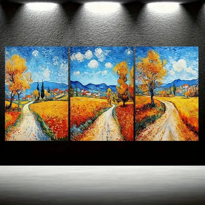 3pcs Beautiful Countryside Farmland Scenery Wall Art Set Canvas Unframed - High Quality Print 100% Australian Made Wall Canvas - Bella Home Decor
