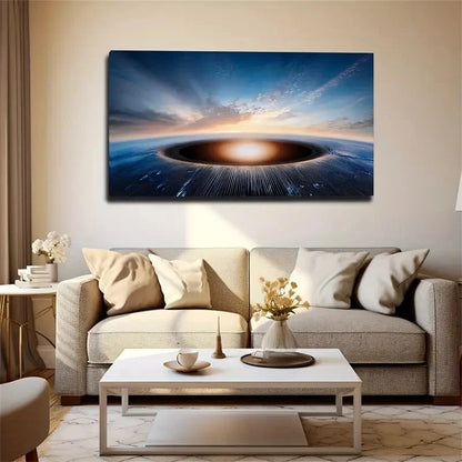 Cosmic Planet Landscape Décor Wall Art Canvas Office Home Room Framed 120x60cm
