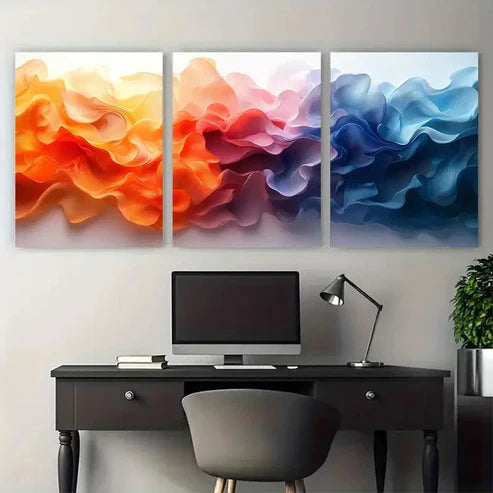 3pcs Modern Multicolour Abstract Illustration Wall Art Canvas Unframed – High Quality Print 100% Australian Made Wall Canvas