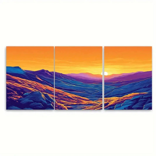 3pcs Warmth and Beauty of Greece Metal Print Ready to Hang Art
