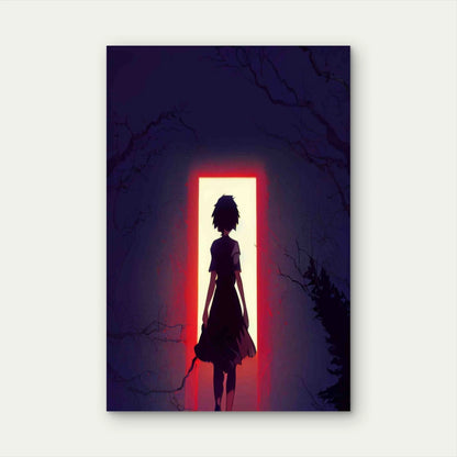 Cute Girl Portrait Anime Metal Print Ready to Hang