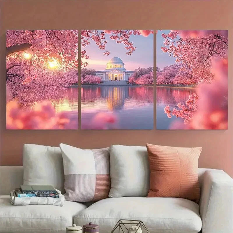 3pcs Washington DC Cherry Blossom Festival Metal Print Ready to Hang Art - Bella Home Decor