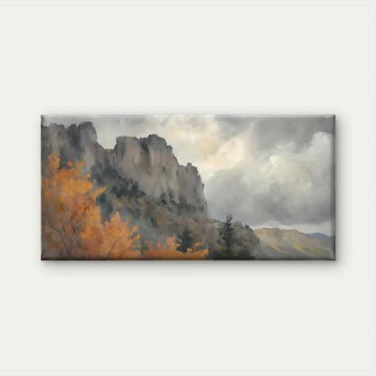 Autumn Mountain Landscape Wall Art Canvas Office Home Room Framed 120x60cm