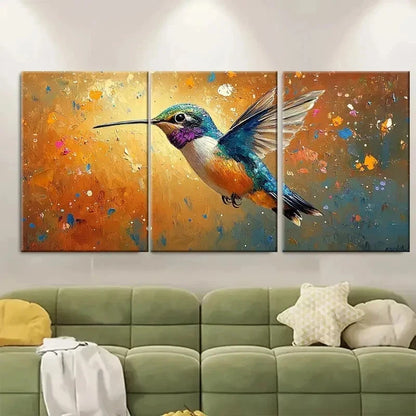 3pcs Hummingbird Honeybee YU Wall Art Set Canvas Framed 60x90cm - High Quality Print 100% Australian Made Wall Canvas Ready to Hang - Bella Home Decor
