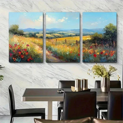 3pcs Impressionist Landscape Nature Perfect Wall Art Set Canvas Framed 50x70cm - High Quality Print 100% Australian Made Wall Canvas Ready to Hang