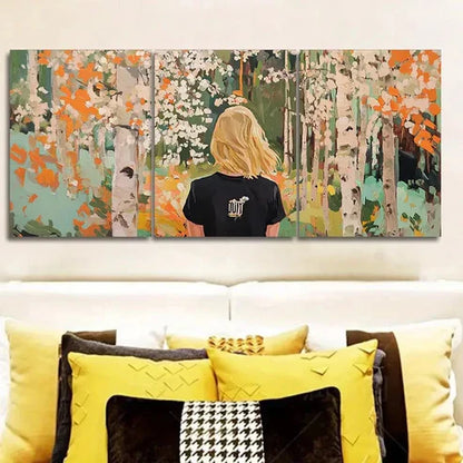 3pcs Spring forest Nature Trees Wall Art Set Canvas Unframed - High Quality Print 100% Australian Made Wall Canvas
