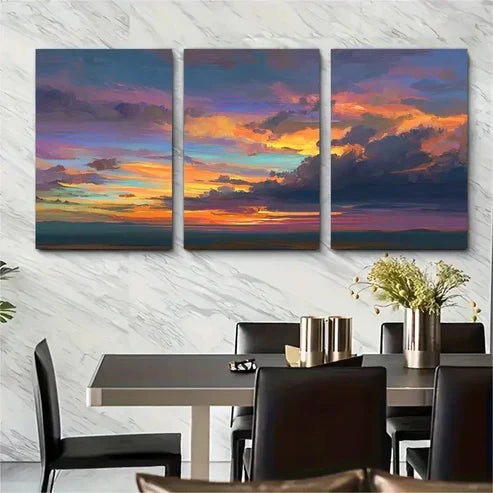 3pcs Serene Sunset Romantic Scene Wall Art Canvas Unframed - High Quality Print 100% Australian Made Wall Canvas