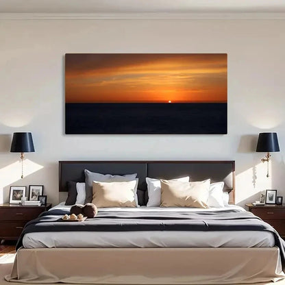 Serene Sunset Seascape Wall Art Canvas Office Home Room Framed 120x60cm