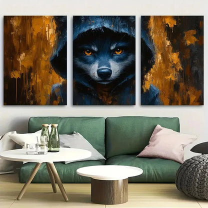 3pcs Scary Children Werewolf Costume Design Metal Print Ready to Hang Art