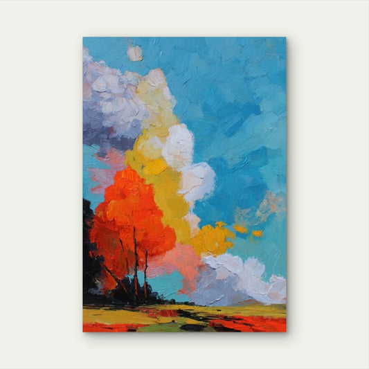Surrealist Abstract Landscape 60x90cm Metal Print Ready to Hang