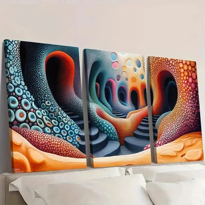 3pcs Featuring a Yayoi Kusama Print Y Wall Art Set Canvas Unframed - High Quality Print 100% Australian Made Wall Canvas - Bella Home Decor
