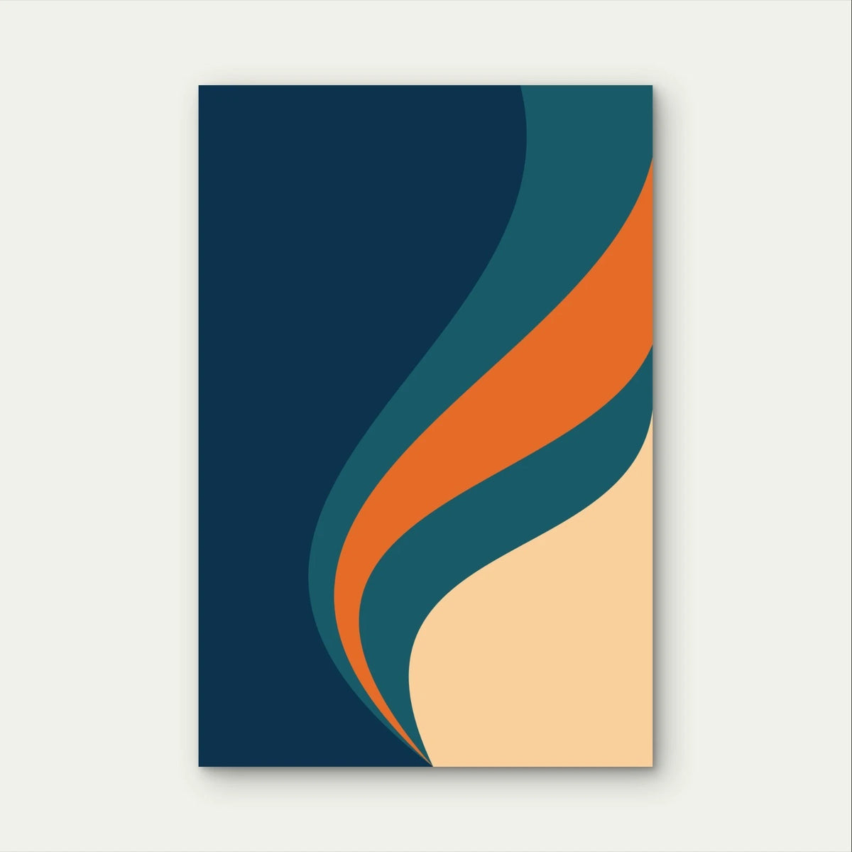 Mid-Century Modern Retro Wave Abstract 40x60cm Metal Print Ready to Hang