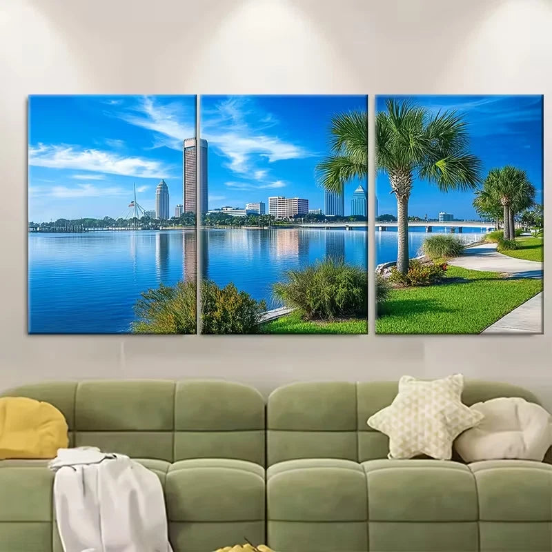 3pcs Jacksonville Florida Landscapes Metal Print Ready to Hang Art