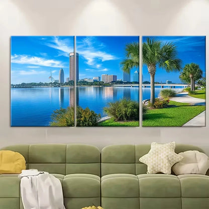 3pcs Jacksonville Florida Landscapes Metal Print Ready to Hang Art