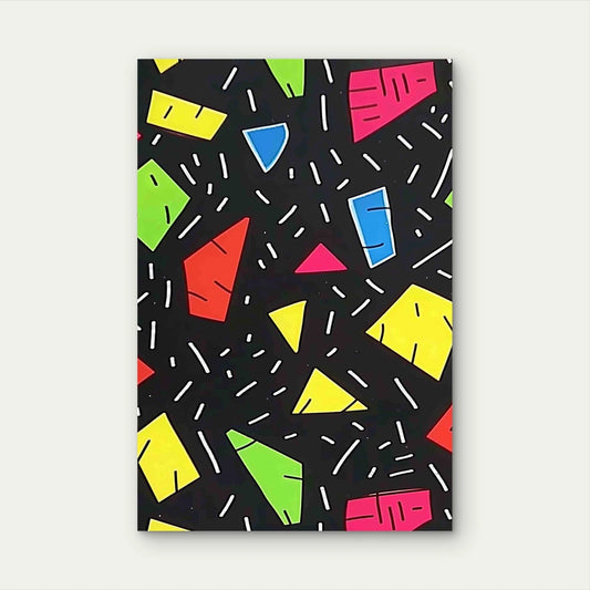Colorful Shapes & Lines 40x60cm Metal Print Ready to Hang