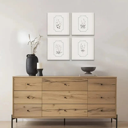 4pcs Botanical Wall Art Prints - Frameless, Moder Wall Art Canvas Framed