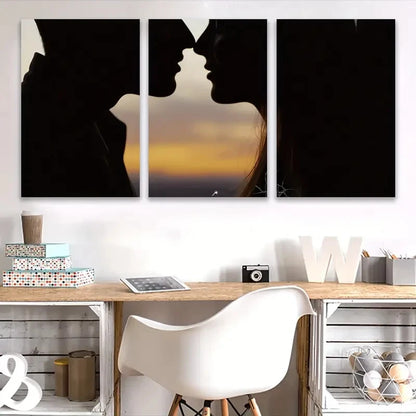 3pcs Featuring Man and Woman, Sunset Design   Wall Art Set Canvas Framed 60x90cm - High Quality Print 100% Australian Made Wall Canvas Ready to Hang