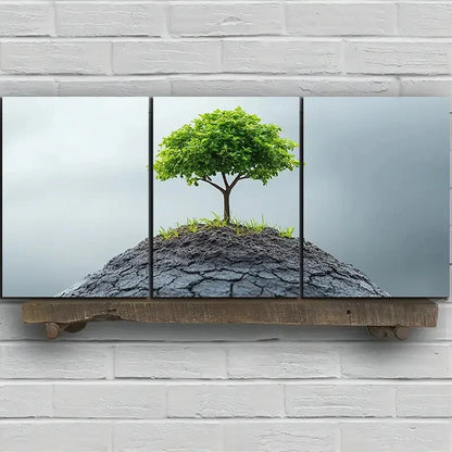 3pcs A Plant with Great Vitality Green Tree Metal Print Ready to Hang Art - Bella Home Decor