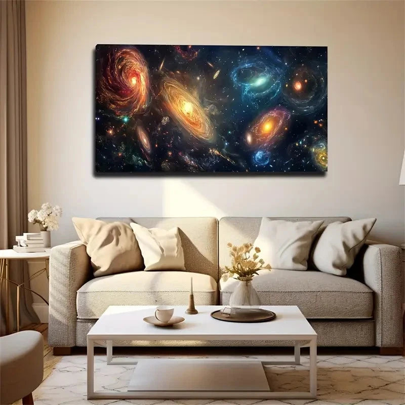 Twinkling Stars Suitable Wall Art Canvas Office Home Room Framed 120x60cm