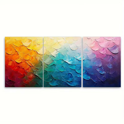 3pcs Colorful Gradient Art Vibrant Palette Metal Print Ready to Hang Art - Bella Home Decor
