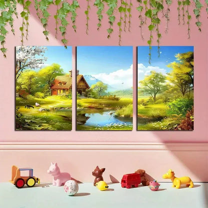3pcs Water Surface Marble   Art Canvas Unframed - High Quality Print 100% Australian Made Wall Canvas