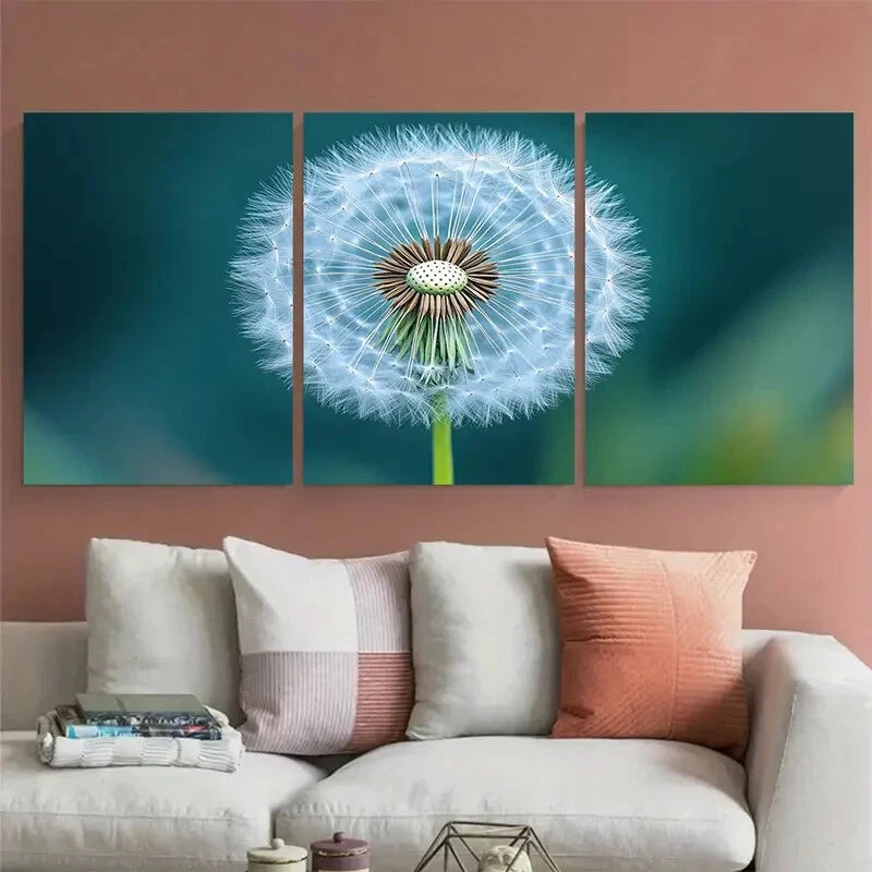 3pcs Dandelion Macro Photography Ethereal Flower Metal Print Ready to Hang Art - Bella Home Decor