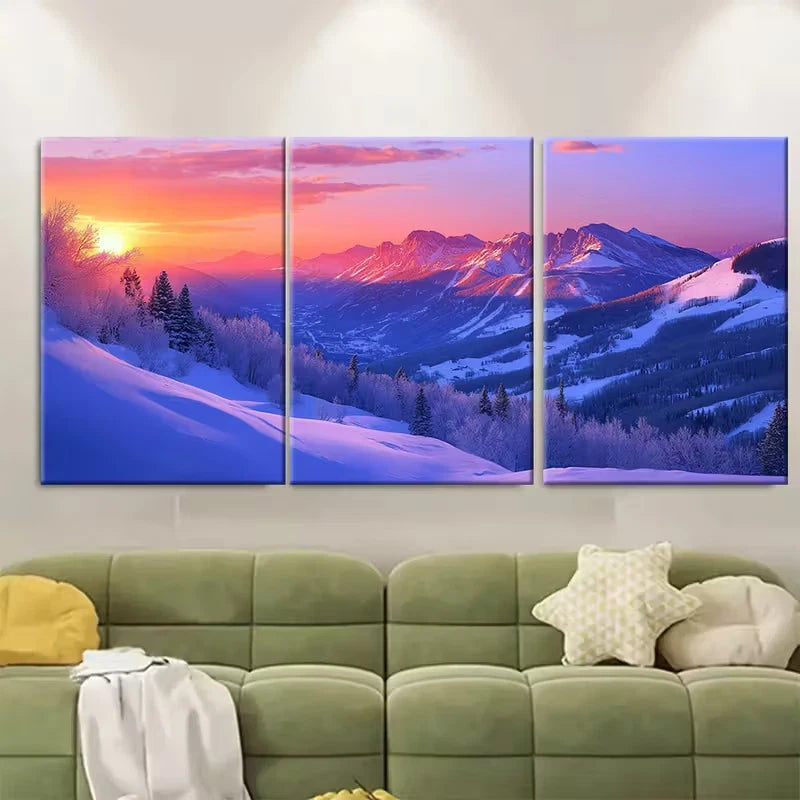 3pcs Aspen Mountain Art Scenic Colorado Metal Print Ready to Hang Art - Bella Home Decor