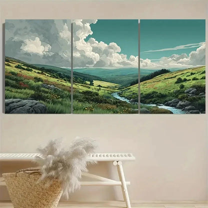 3pcs England National Park Travel Print Wall Art Set Canvas Framed 40x60cm - High Quality Print 100% Australian Made Wall Canvas Ready to Hang