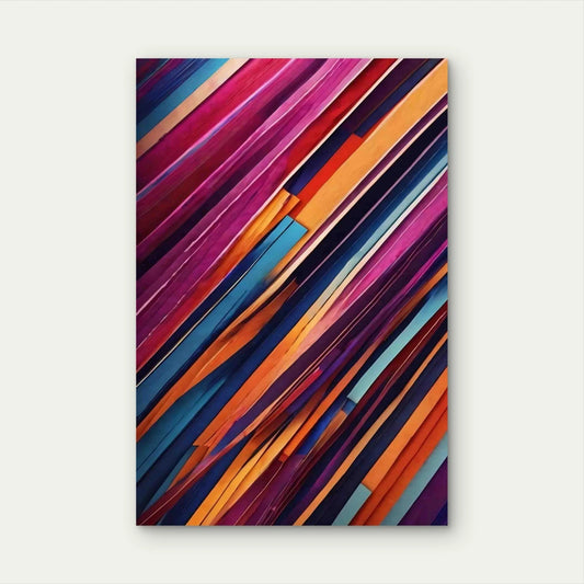 Abstract Diagonal Lines Stripes 40x60cm Metal Print Ready to Hang