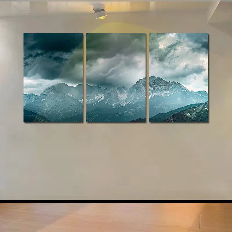 3pcs Mountains under the Sky Wall Art Set Canvas Framed 60x90cm - High Quality Print 100% Australian Made Wall Canvas Ready to Hang