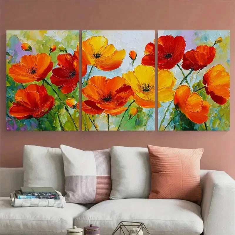 3pcs Blooming Flower Cloud Texture Perfect  Wall Art Canvas Framed 40x60cm - High Quality Print 100% Australian Made Wall Canvas Ready to Hang - Bella Home Decor