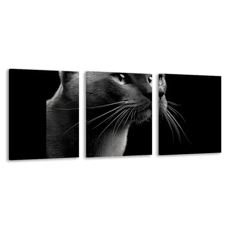 3pcs Russian Blue Cat Decor   Wall Art Set Canvas Framed 40x60cm - High Quality Print 100% Australian Made Wall Canvas Ready to Hang - Bella Home Decor