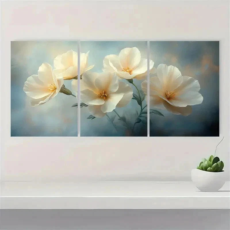 3pcs Ruffle Fine Art Girl ER   Wall Art Set Canvas Framed 50x70cm - High Quality Print 100% Australian Made Wall Canvas Ready to Hang