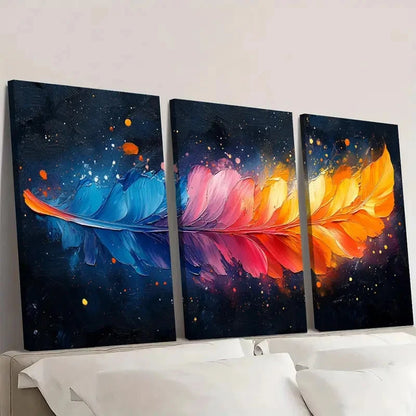 3pcs BAbstract Colorful Texture YU  Wall Art Set Canvas Framed 50x70cm - High Quality Print 100% Australian Made Wall Canvas Ready to Hang - Bella Home Decor