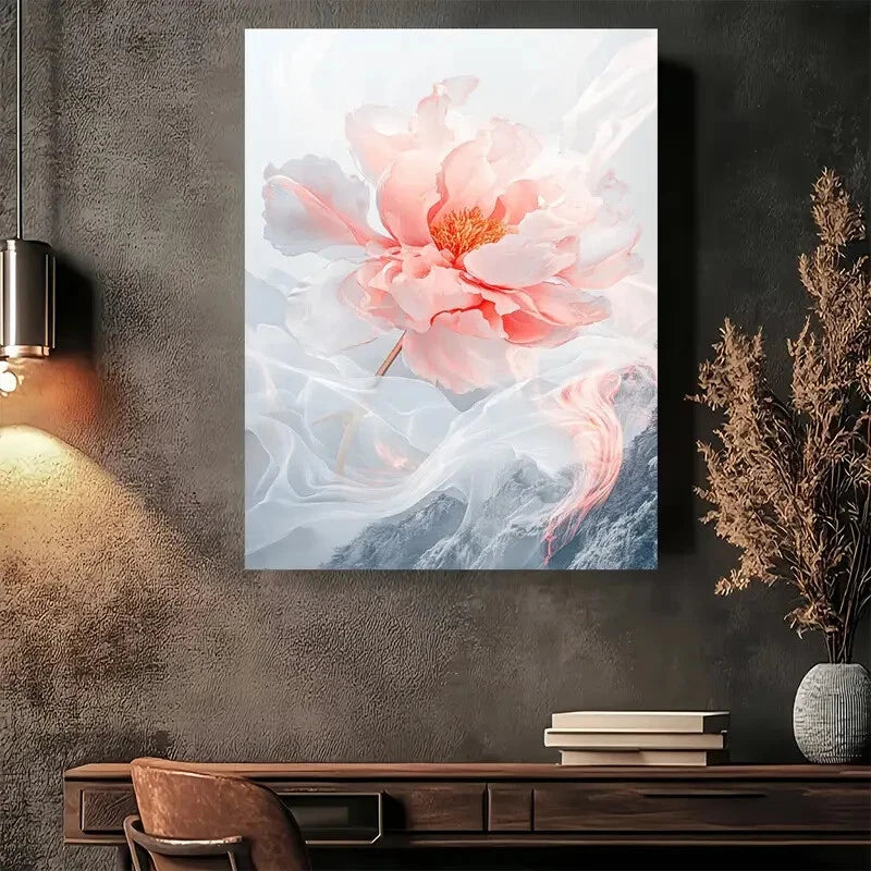 Beautiful Modern Vintage Floral Fantasy Painting 40x60cm Metal Print Ready to Hang - Bella Home Decor