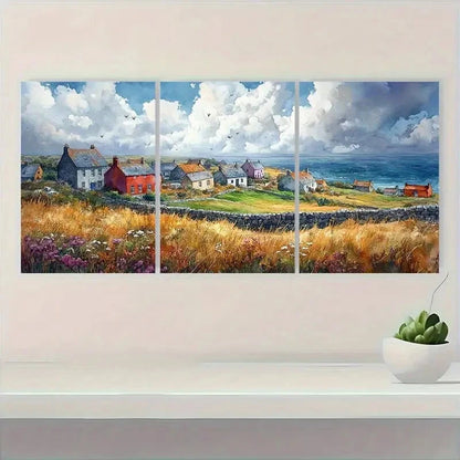3pcs Doolin Painting County Clare Art Irish Doolin Metal Print Ready to Hang Art - Bella Home Decor