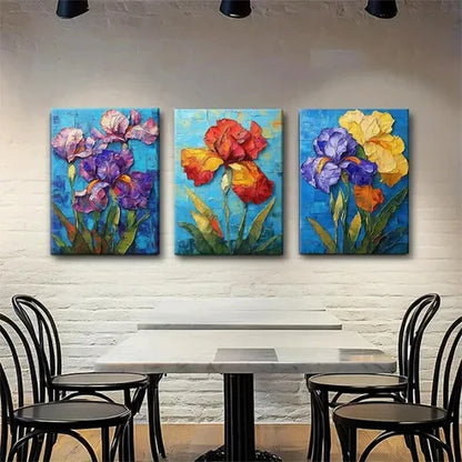 3pcs Botanical Floral Textured Flower Perfect Wall Art Canvas Unframed - High Quality Print 100% Australian Made Wall Canvas - Bella Home Decor