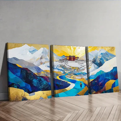 3pcs Featuring The Potala Palace Wall Art Canvas Unframed - High Quality Print 100% Australian Made Wall Canvas