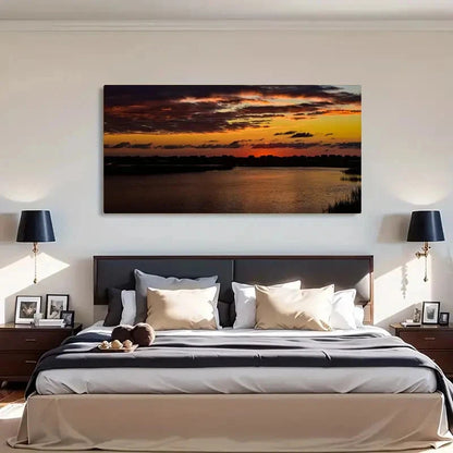 Sunrise Murrells Inlet Sky Wall Art Canvas Office Home Room Framed 120x60cm