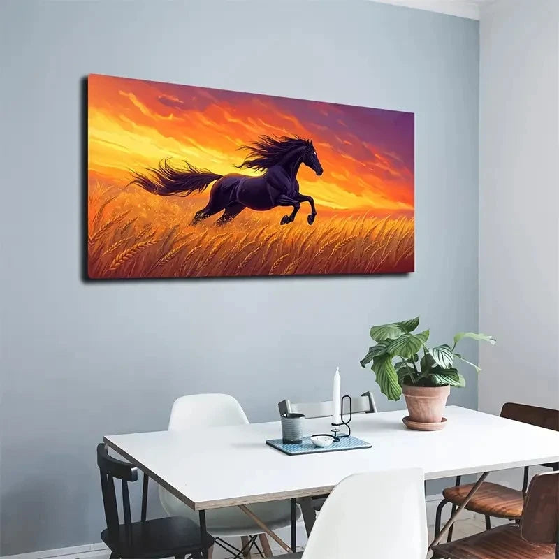 Modern Bohemian Sunset Wall Art canvas office home room framed 120x60cm - Bella Home Decor