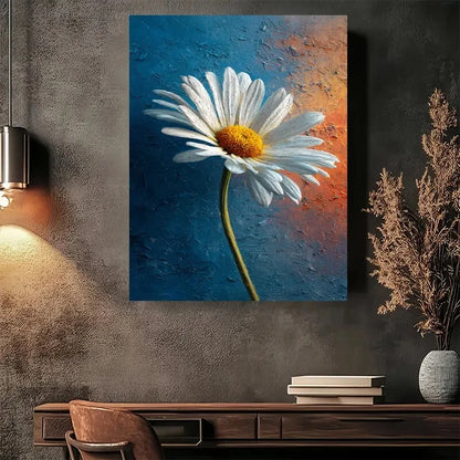 Beautiful Modern Abstract Daisy Flower Painting 40x60cm Metal Print Ready to Hang - Bella Home Decor