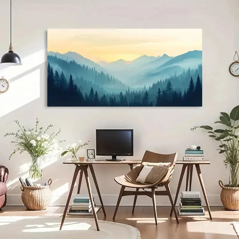 Classic Contemporary Retro Wall Art Canvas Office Home Room Framed 120x60cm