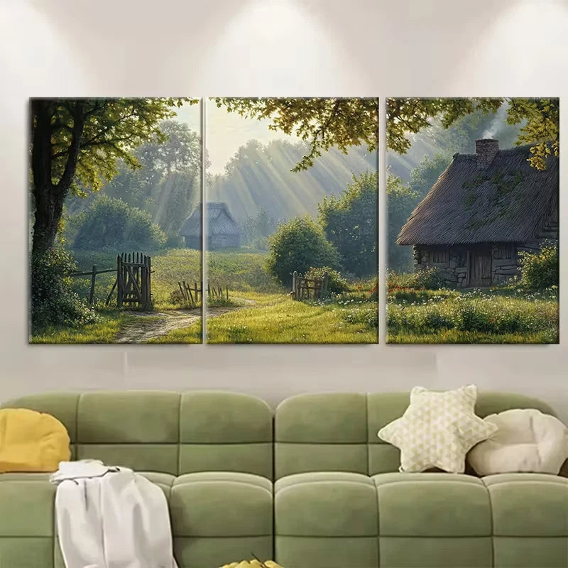 3pcs Eastern European Lowlands Metal Print Ready to Hang Art - Bella Home Decor